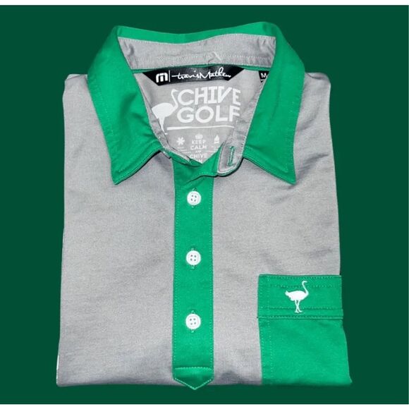 Travis Mathew Chive Collab Grey Pocket Golf Short Sleeve Polo Size XL #66 - Picture 7 of 7